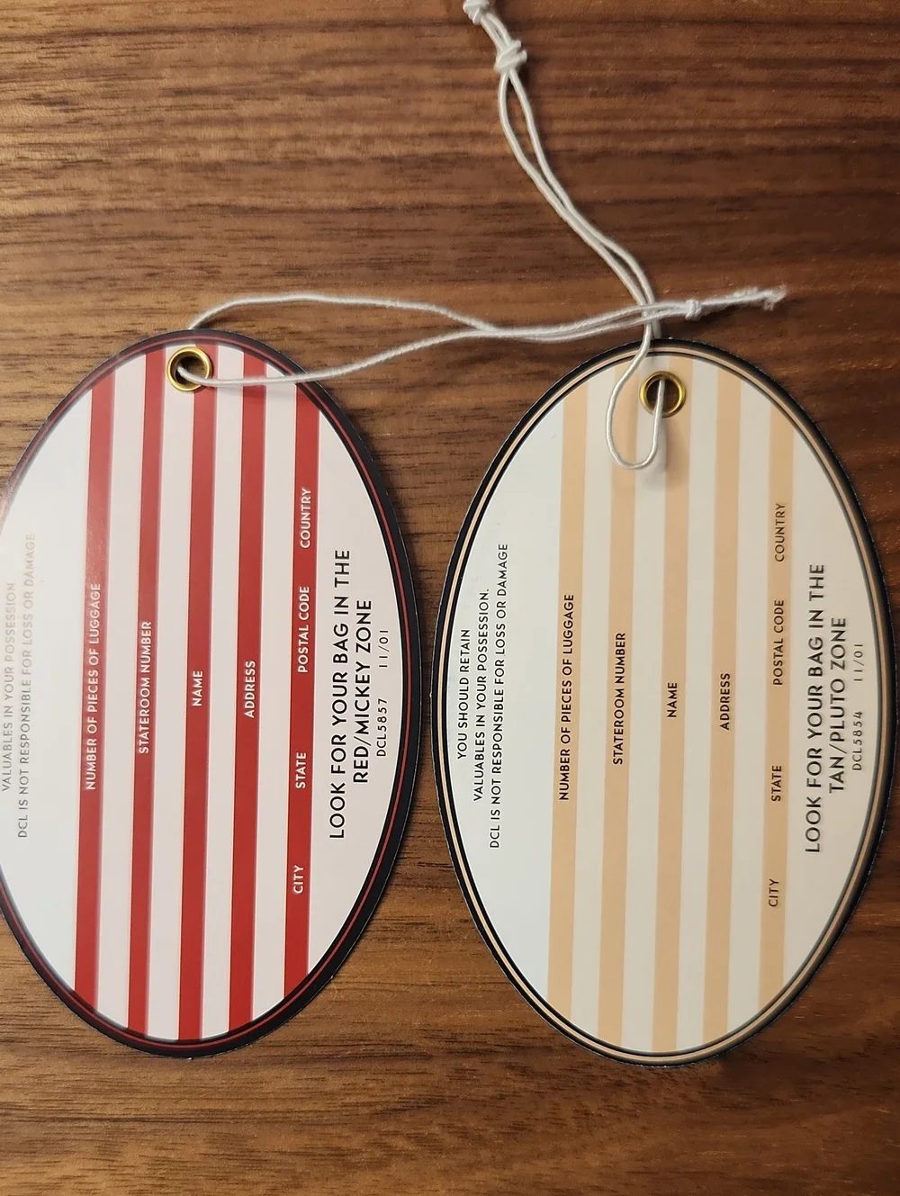 Vintage 1999-2001 Disney Cruise Line Luggage Tags - Set of 11